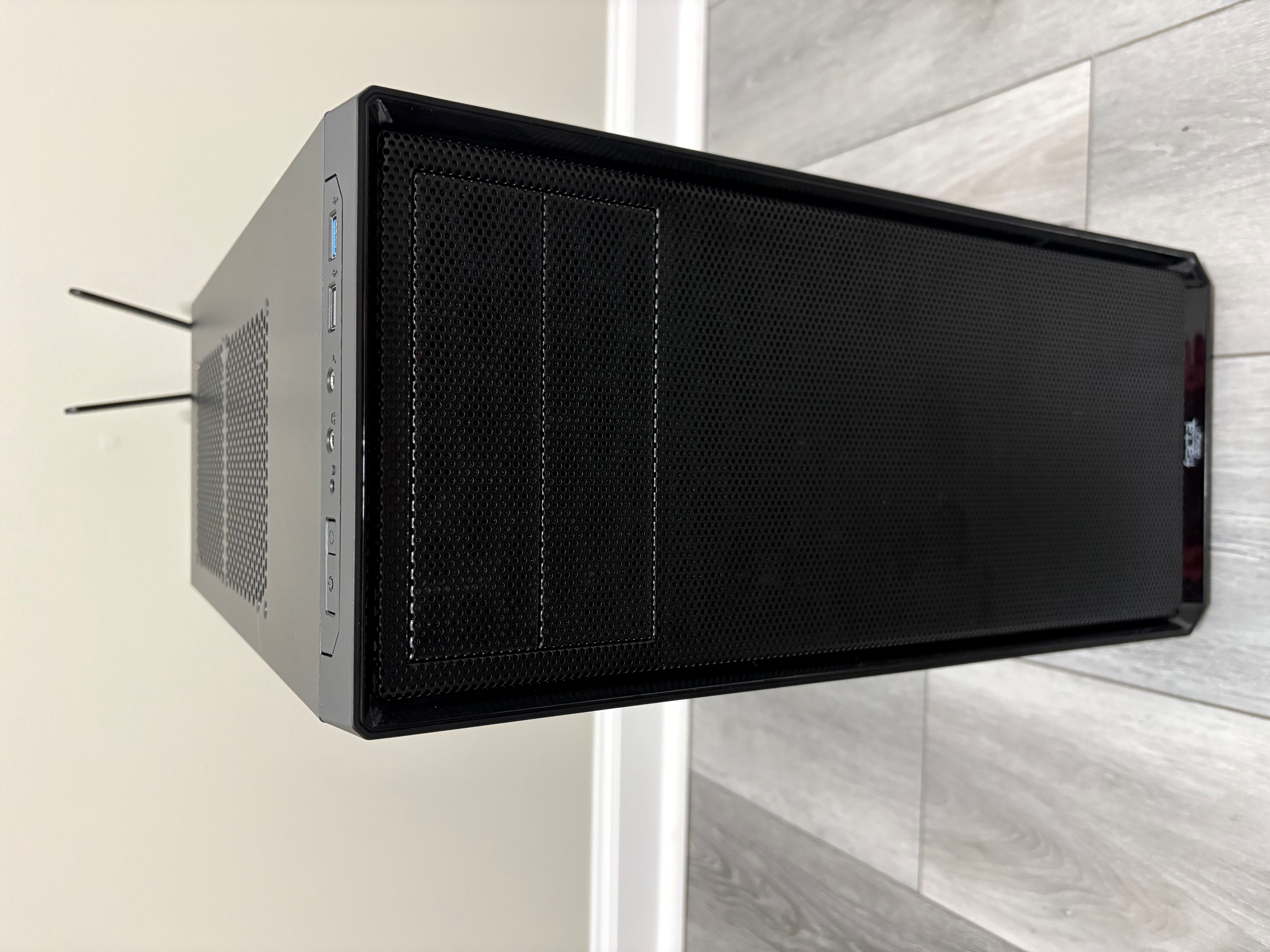 Front case and front I/O view of custom office and AutoCAD workstation build 01